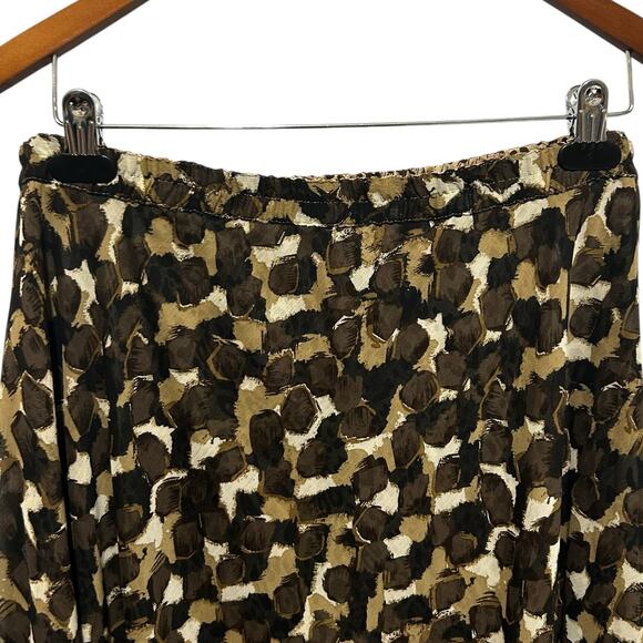 Coldwater Creek Women Maxi Skirt PL Brown Abstract Leopard Flowy Boho Whimsigoth - Picture 7 of 8